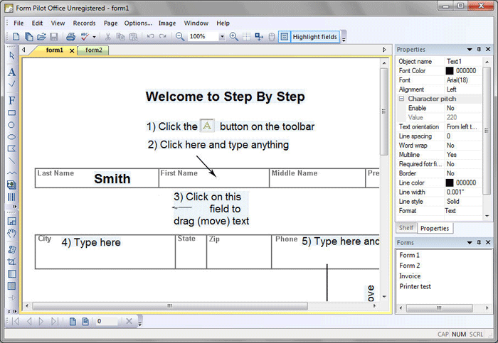 Form Pilot Office Screenshot